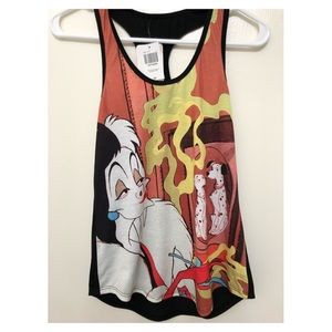 Cruela De Vil racerback tank top